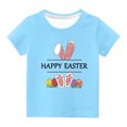 thumbnail image 1 of TFEOQRY Children Boys Girls Fashion T-shirts Cute Easter Ears Easter Eggs Print Round Neck Short Sleeve Top, 1 of 4