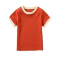 thumbnail image 1 of TFEOQRY Children Boys Girls Fashion cotton T-shirt Comfortable Solid Color Round Neck Short Sleeved Top Blouses, 1 of 3