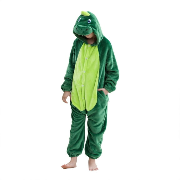 TFEOQRY Children Boys Girls Fleece Jumpsuit Soft Rompers Cute animal Romper Long Sleeve Hooded Jumpsuit Cute Flannel Clothes Green-3