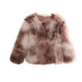 thumbnail image 1 of TFEOQRY Children Boys and Girls Tie-Dye Faux Fur Thicke Thermal Long Sleeves Round Neck Coat Bottom Layer Leather Artificialfur Coffee, 1 of 6