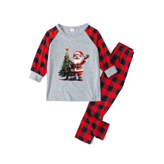 TFEOQRY Children Christmas Pajamas for Family Christmas Casual Comfortable Printed Pajamas Set Tops+Pants Family Clothes Pajamas Red(Kid)