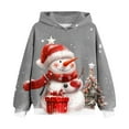 thumbnail image 1 of TFEOQRY Children Christmas Sweatshirts for Girls and Boys Sweatshirt Cute Cartoon Christmas Snowman Printed Hoodies Long Sleeved Hooded Sweatshirts Gray, 1 of 3
