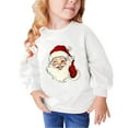 thumbnail image 1 of TFEOQRY Children Christmas Sweatshirts for Girls and Boys Sweatshirt Santa Claus Printed Long Sleeve Hoodless Sweatshirt White, 1 of 4