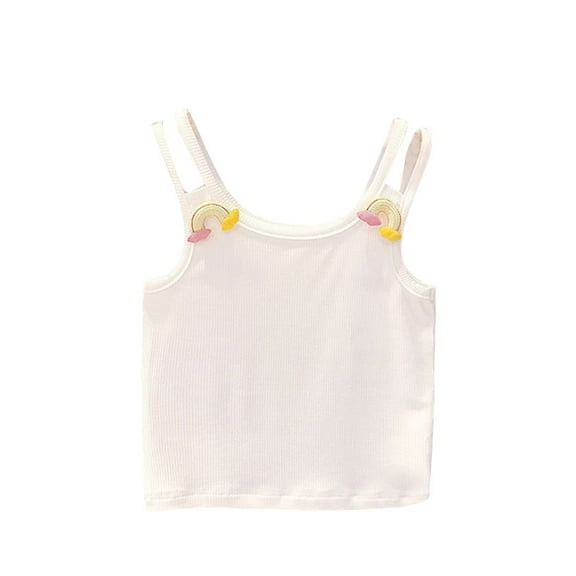 TFEOQRY Children Girl suspenders tank top New Summer Thin Solid color Shirt Lovely Sleeveless Blouse