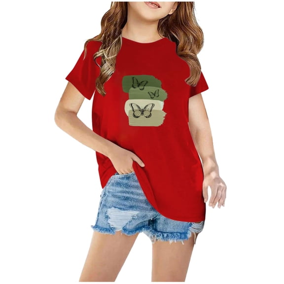 TFEOQRY Children Girls And Boy shirts Tie dye printed casual short sleeved round neck top