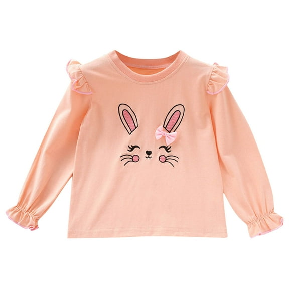 TFEOQRY Children Girls Cotton Shirts Blouses Fashion Round Neck Collar Long Sleeve Top Bottom Layer Shirt Casual Top Shirt