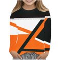 thumbnail image 1 of TFEOQRY Children Girls Fashion Printed Shirts Long Sleeve Crewnecks Tops Dressy Casual Color Block Blouses Clothesv Shirts, 1 of 5