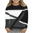 thumbnail image 1 of TFEOQRY Children Girls Fashion Printed Shirts Long Sleeve Crewnecks Tops Dressy Casual Color Block Blouses Clothesv Shirts, 1 of 5