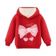 thumbnail image 1 of TFEOQRY Children Girls Hooded Sweatshirts Fashion Casual Long Sleeve Composite Velvet Tops Hoodie Lamb Wool And Thickening pullover Tops, 1 of 7