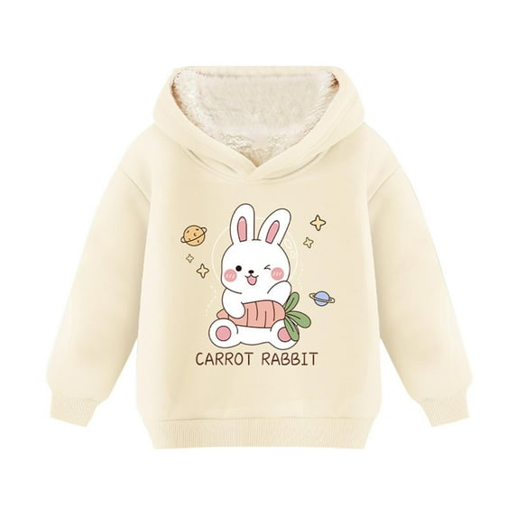 TFEOQRY Children Girls Hooded Sweatshirts Fashion Casual Long Sleeve Composite Velvet Tops Hoodie Lamb Wool and Thickening Tops