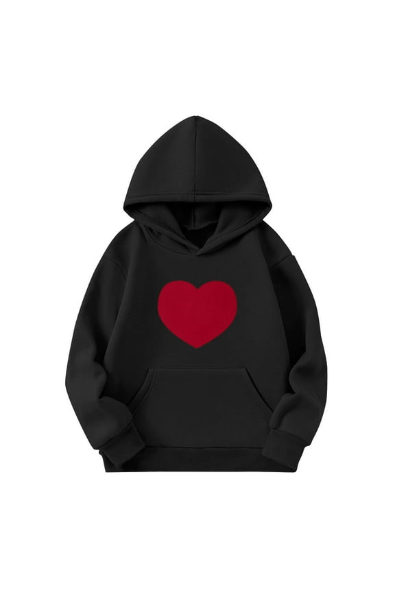 Children Girls Hooded Sweatshirts Long Sleeved Pattern Printed Hoodie Round Neck Hooded Top Hooded Sports Hoodies