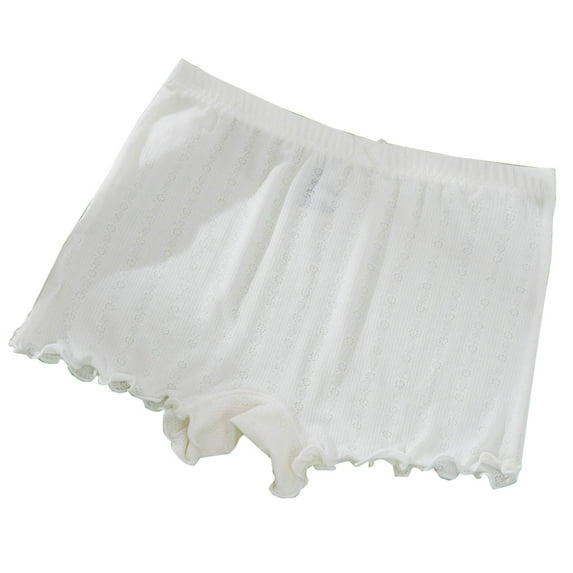 TFEOQRY Children Girls Solid Color Slip Shorts for Under Dress Breathable Soft Underwear Flat Corner Pants Briefs White