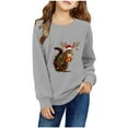 thumbnail image 1 of TFEOQRY Children Long Sleeve Hoodless Christmas Sweatshirts for Boys and Girls Casual Christmas Printed Sweatshirt Gray, 1 of 4