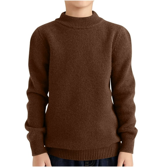 TFEOQRY Children boys and girls Casual Solid Color Blouses Shirts Thick Half High Neck T-shirt Base Shirt Long Sleeved Round Neck Top shirt