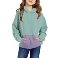 thumbnail image 1 of TFEOQRY Children girls and boys hoodei Crewneck Oversized Hooded Sweatshirt Kids Fashion Long Sleeve Pullover Tops Green, 1 of 8