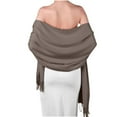 thumbnail image 1 of TFEOQRY Fashion Warm Tassel Solid Color Scarf for Women Winter Scarf Shawl Suitable for Wedding Evening Dress Shawl Khaki, 1 of 3