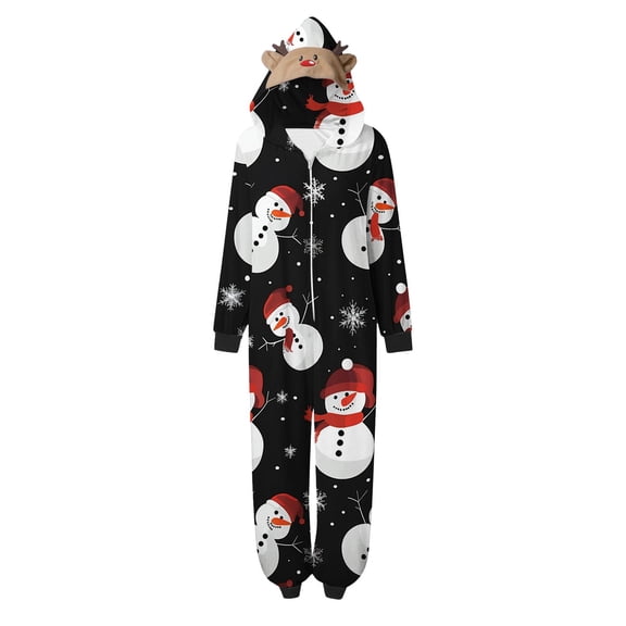 TFEOQRY Fashion Women Family Christmas Pajamas Matching Sets Christmas Related Prints Onesie Pajamas Long Sleeved Hooded Sleep Jumpsuit Red(Mon)