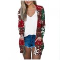 thumbnail image 1 of TFEOQRY Fashion Women's Blouse Cardigan Casual Long Sleeve Print Cardigan with Pockets Multicolor, 1 of 5