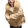 thumbnail image 1 of TFEOQRY Fashion Women's Parkas Casual Long Sleeve Solid Color Button Padded Coats with Pocket Ladies Tops Blouse Coat Outwear Jacket Khaki, 1 of 4