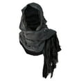 thumbnail image 1 of TFEOQRY Hooded Shawl Wrap Lightweight Medieval Renaissance Scarf With Brooch Casual Festival Outfit Black, 1 of 3