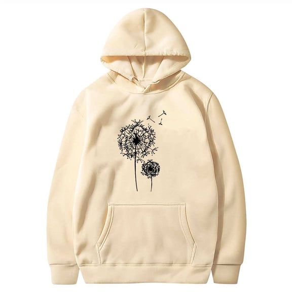 TFEOQRY Hooded Sweatshirts for Women Fashionable Personalized Printed Pullover Long Sleeve Hooded Tops Sweatshirt Khaki