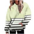 thumbnail image 1 of TFEOQRY Hooded Sweatshirts for Women Loose Striped Printed Pullover with Pockets Long Sleeve Hooded Tops Sweatshirt Yellow, 1 of 5