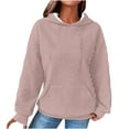 thumbnail image 1 of TFEOQRY Hooded Sweatshirts for Women Solid Color Loose Pullover Long Sleeve Hooded Tops Sweatshirt Red, 1 of 5