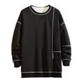 thumbnail image 1 of TFEOQRY Hoodless Sweatshirts for Men Fashion Casual Trend Loose Sport Pullover Long Sleeve Round Neck Hoodless Sweatshirt Tops Black, 1 of 9