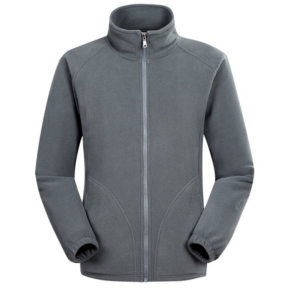 TFEOQRY Hoodless Sweatshirts for Men Solid Color Casual Zipper Jackets Long Sleeved Standing Collar Tops Gray
