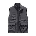 thumbnail image 1 of TFEOQRY Hoodless Vest for Men Double Sided Velvet Workwear Solid Color Thermal Jackets Waistcoat Sleeveless Outwear Gray, 1 of 3