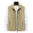 thumbnail image 1 of TFEOQRY Hoodless Vest for Men Double Sided Velvet Workwear Solid Color Thermal Jackets Waistcoat Sleeveless Outwear Khaki, 1 of 4
