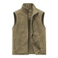 thumbnail image 1 of TFEOQRY Hoodless Vest for Men Double Sided Velvet Workwear Solid Color Thermal Jackets Waistcoat Sleeveless Outwear Khaki, 1 of 4