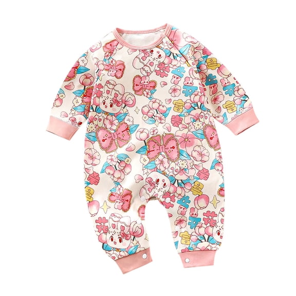 TFEOQRY Infant Boys and Girls Cotton Romper Long Sleeved Cotton Newborn Baby Sleepwear Crawling Clothes Baby Jumpsuit Rompers Pink