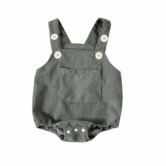 TFEOQRY Infant Girls Boys Bodysuit Practice Crawling Suit Solid Color Suspenders Jumpsuit Overalls Rompers Green