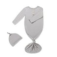 thumbnail image 1 of TFEOQRY Infant Girls Boys Bodysuit Set Solid Color Jumpsuit Pajamas with Hat Set Gray, 1 of 3