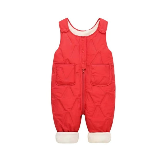TFEOQRY Infant Girls Boys Cotton Romper Solid Color Jumpsuit Autumn and Winter Thick Crawling Clothes Overalls Rompers Red