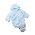 thumbnail image 1 of TFEOQRY Infant Girls Boys Romper Solid Color Jumpsuit with Zipper Hooded Climbing Suit Rompers Blue, 1 of 3