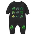 thumbnail image 1 of TFEOQRY Infant Kids Girls Boys Cotton Rompers Long Sleeve St. Patrick's Day Heart Printed Jumpsuit Romper Black, 1 of 5