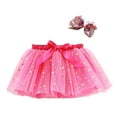 thumbnail image 1 of TFEOQRY Kids Girls Tulle Tutu Dress Toddler Baby Cute Star Net Yarn Princess Skirt Multi-color Skirt Bow Hairpin Suit Pink, 1 of 4