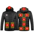 thumbnail image 1 of TFEOQRY Men Heated Blouse Casual Zipper Hooded Blouse 9 Areas Heating Jackets Usb Charging Long Sleeve Hooded Outwear Black, 1 of 8