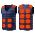 thumbnail image 1 of TFEOQRY Men and Women Winter Heating Vest Zipper Four Control of 25 Areas Heating Cotton Jacket with Usb Charging Version Blue, 1 of 9