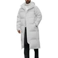 thumbnail image 1 of TFEOQRY Men and Women's Hooded Padded Coats Parkas Winter Long Sleeve Zipper Solid Color Heavy Coat Thickene Thermal Padded Jacket Coat White, 1 of 6