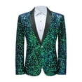 thumbnail image 1 of TFEOQRY Men's Blazer Costume Fashionable and Cool Single Breasted Suit Jacket Long Sleeved Lapel Suit Green, 1 of 5