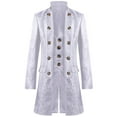 thumbnail image 1 of TFEOQRY Men's Blazer Costume Solid Color Palace Style Hot Stamping Stage Performance Suit Jacket Long Sleeved Performance Costumes White, 1 of 1