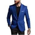 thumbnail image 1 of TFEOQRY Men's Blazer Notch Lapel Solid One Button Casual Formal Dinner Prom Wedding Suit Jacket Blue, 1 of 3