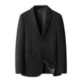 thumbnail image 1 of TFEOQRY Men's Blazer Two Button Casual Solid Suit Jacket with Pockets for Work Business Outfits Black, 1 of 8