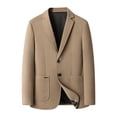 thumbnail image 1 of TFEOQRY Men's Blazer Two Button Casual Solid Suit Jacket with Pockets for Work Business Outfits Coffee, 1 of 8