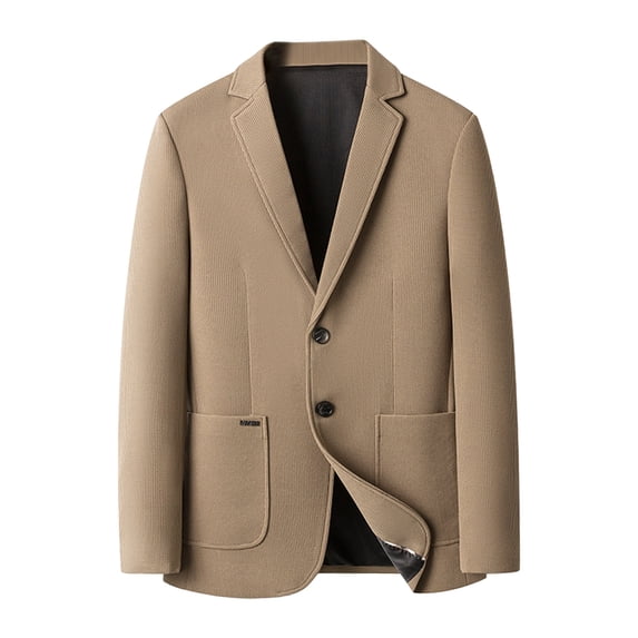 TFEOQRY Men's Blazer Two Button Casual Solid Suit Jacket with Pockets for Work Business Outfits Coffee