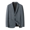 thumbnail image 1 of TFEOQRY Men's Blazer Two Button Casual Solid Suit Jacket with Pockets for Work Business Outfits Gray, 1 of 8