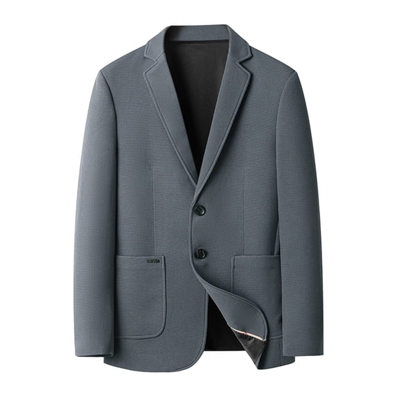 TFEOQRY Men's Blazer Two Button Casual Solid Suit Jacket with Pockets for Work Business Outfits Gray